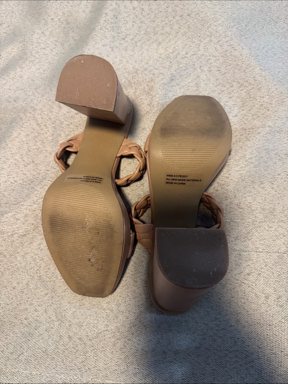DV by Dolce Vita Braided Double-Strap Block Heel Sandals in Tan - Picture 2 of 5